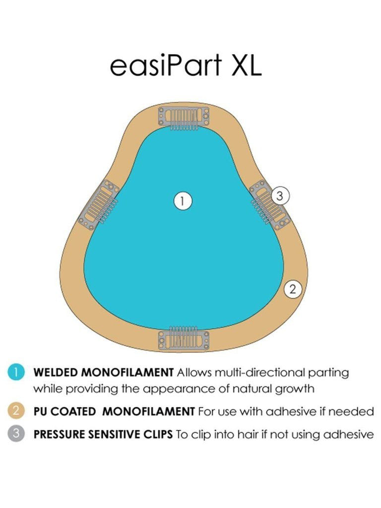 easiPart HD XL 8" Topper by Jon Renau - Heat-Friendly Mono