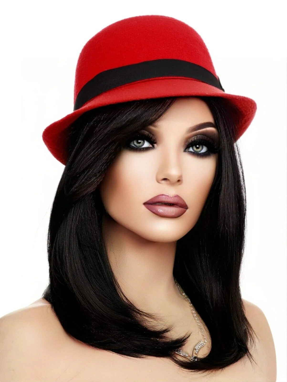 Lace Front Wig HAND TIED HEAT FRIENDLY COLOR #2  SOFT STRAIGHT LAYERS USA 1126