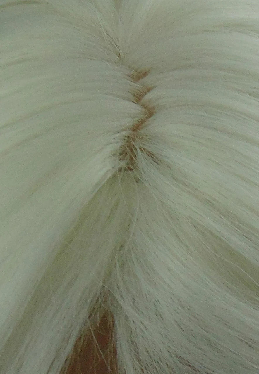 Long Curly Heat-Friendly Synthetic Wig #60 White - Adjustable Cap, Wavy Style