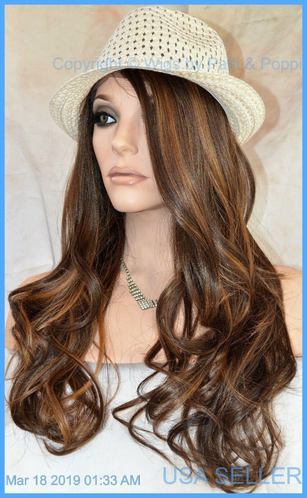 LACE FRONT SYNTHETIC/HUMAN HAIR BLEND CASCADING WAVES SIDE PART P27.4.30 1334