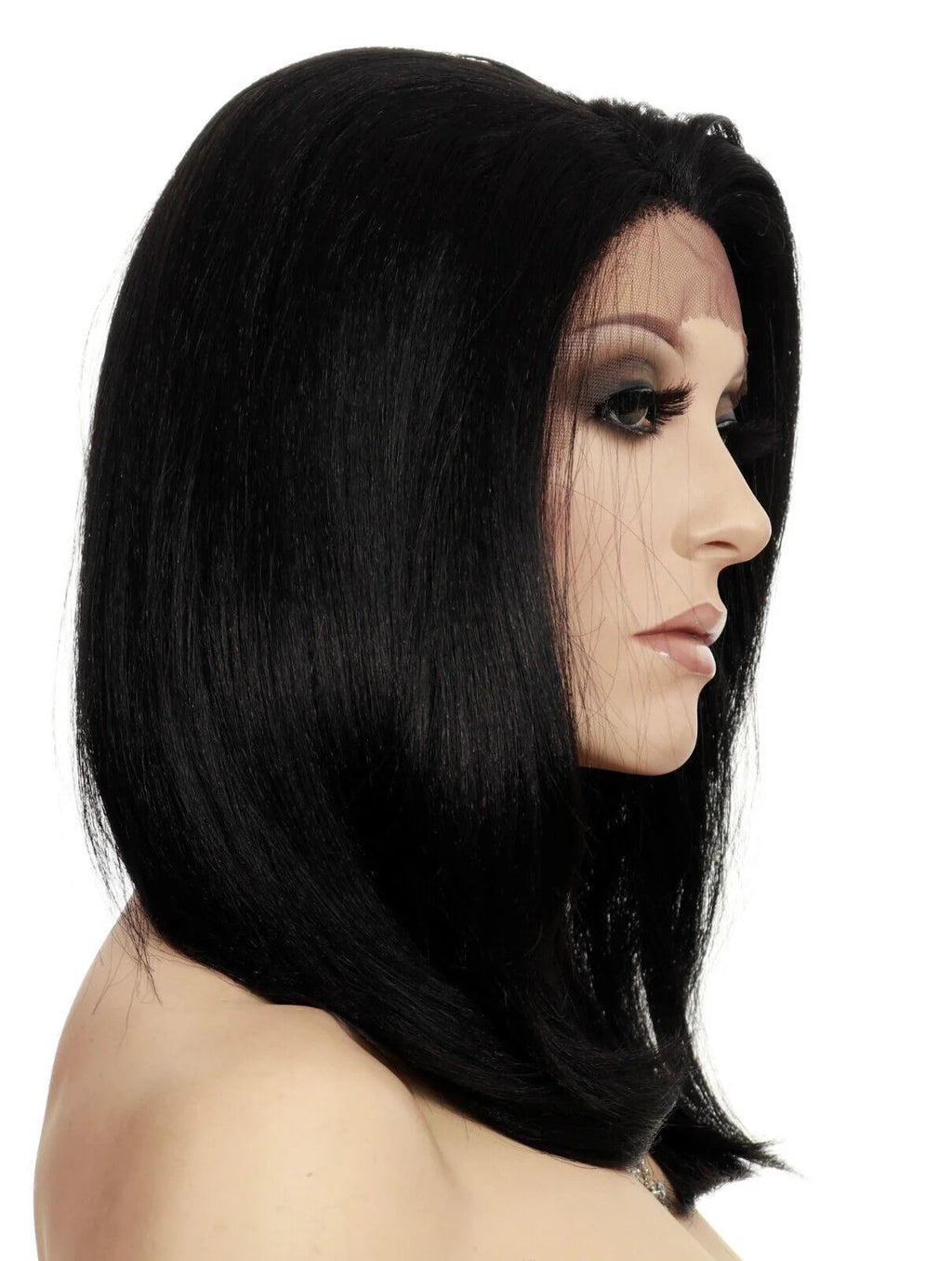Lace Front Wig HAND TIED HEAT FRIENDLY COLOR #2  SOFT STRAIGHT LAYERS USA 1126