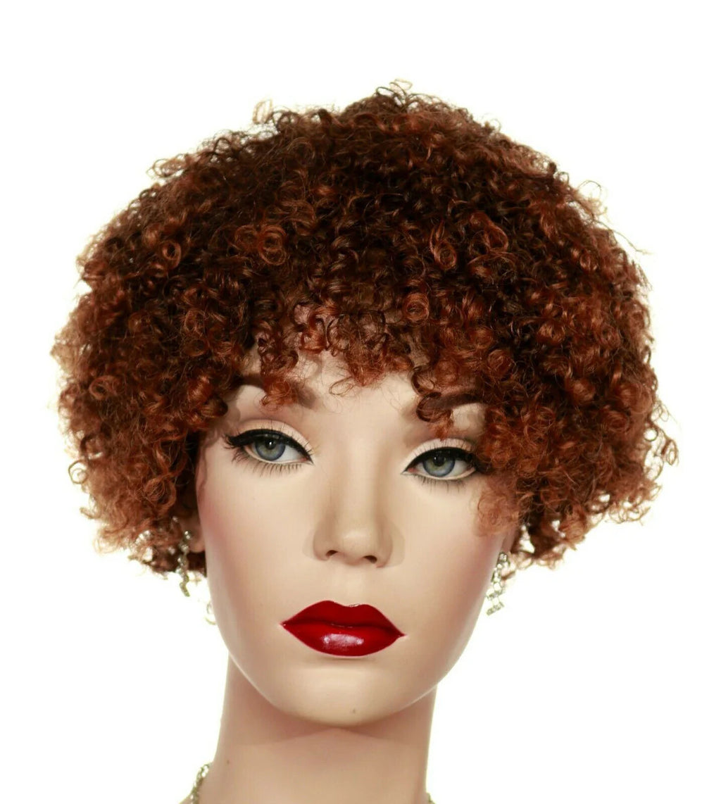 KEONA 100% Human Hair Kinky Curl Wig by Sepia Color T1B.30 -LAST ONE  OPEN BOX
