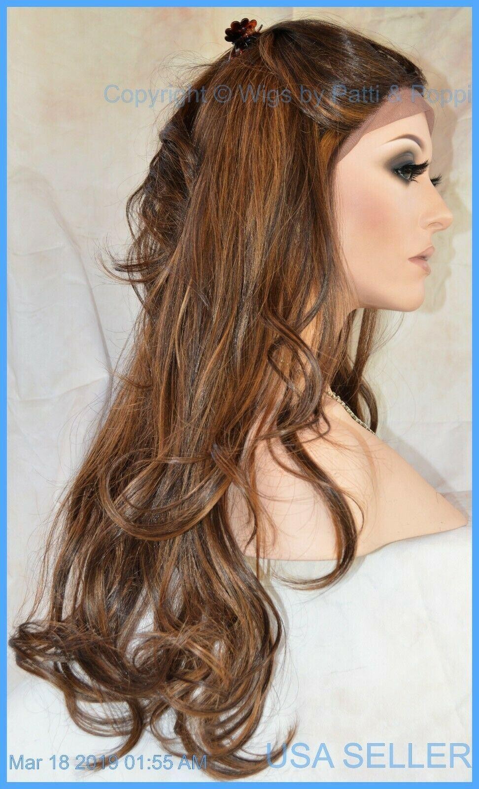 LACE FRONT SYNTHETIC/HUMAN HAIR BLEND CASCADING WAVES SIDE PART P27.4.30 1334