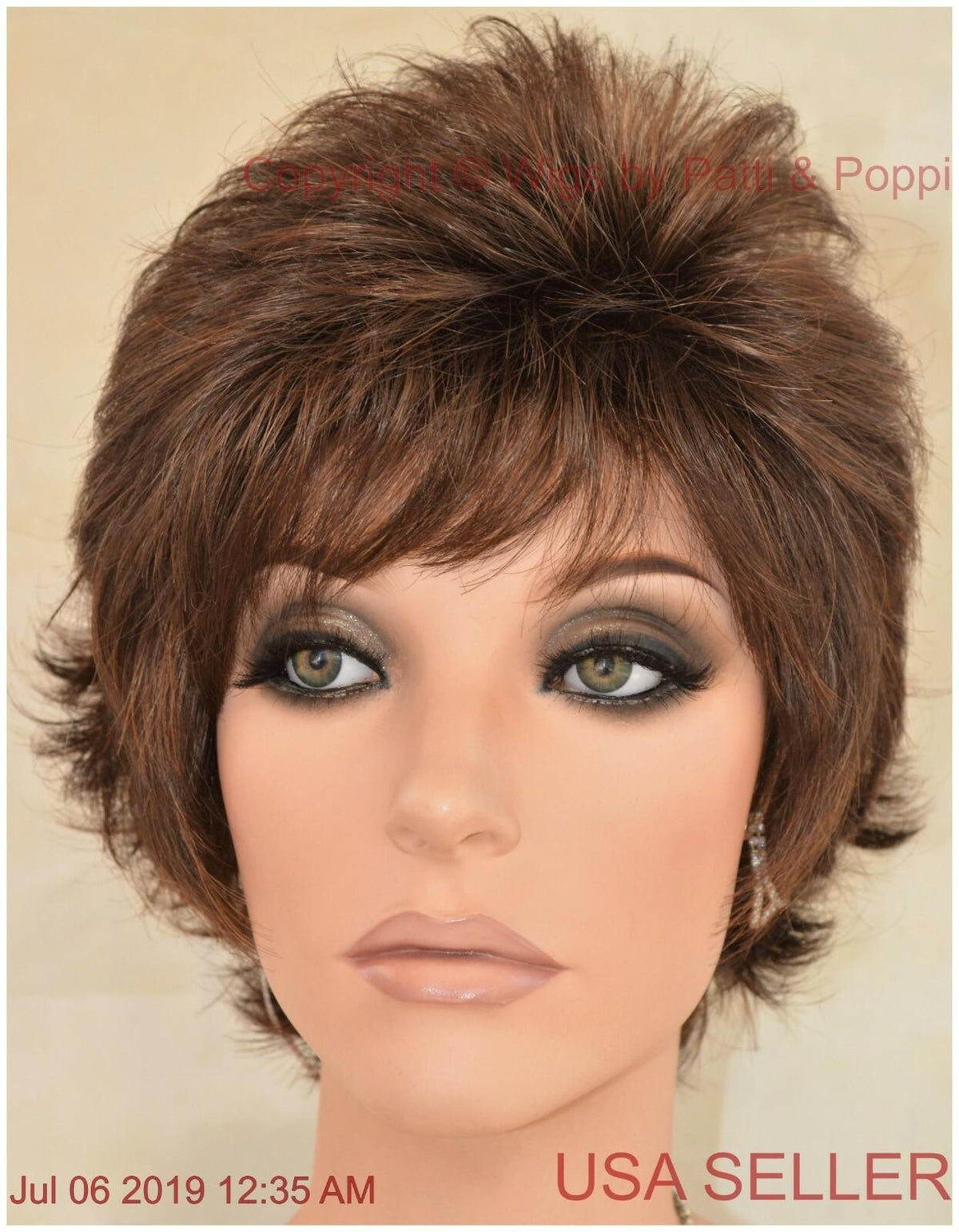 Brianna by TressAllure – Short Textured Wig – Walnut Brown