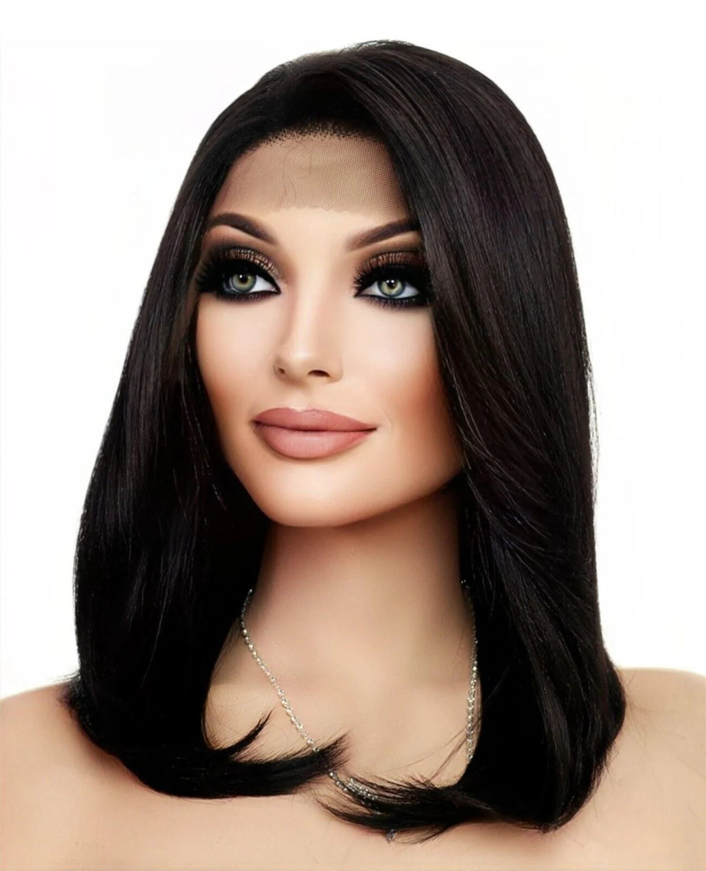 Lace Front Wig HAND TIED HEAT FRIENDLY COLOR #2  SOFT STRAIGHT LAYERS USA 1126