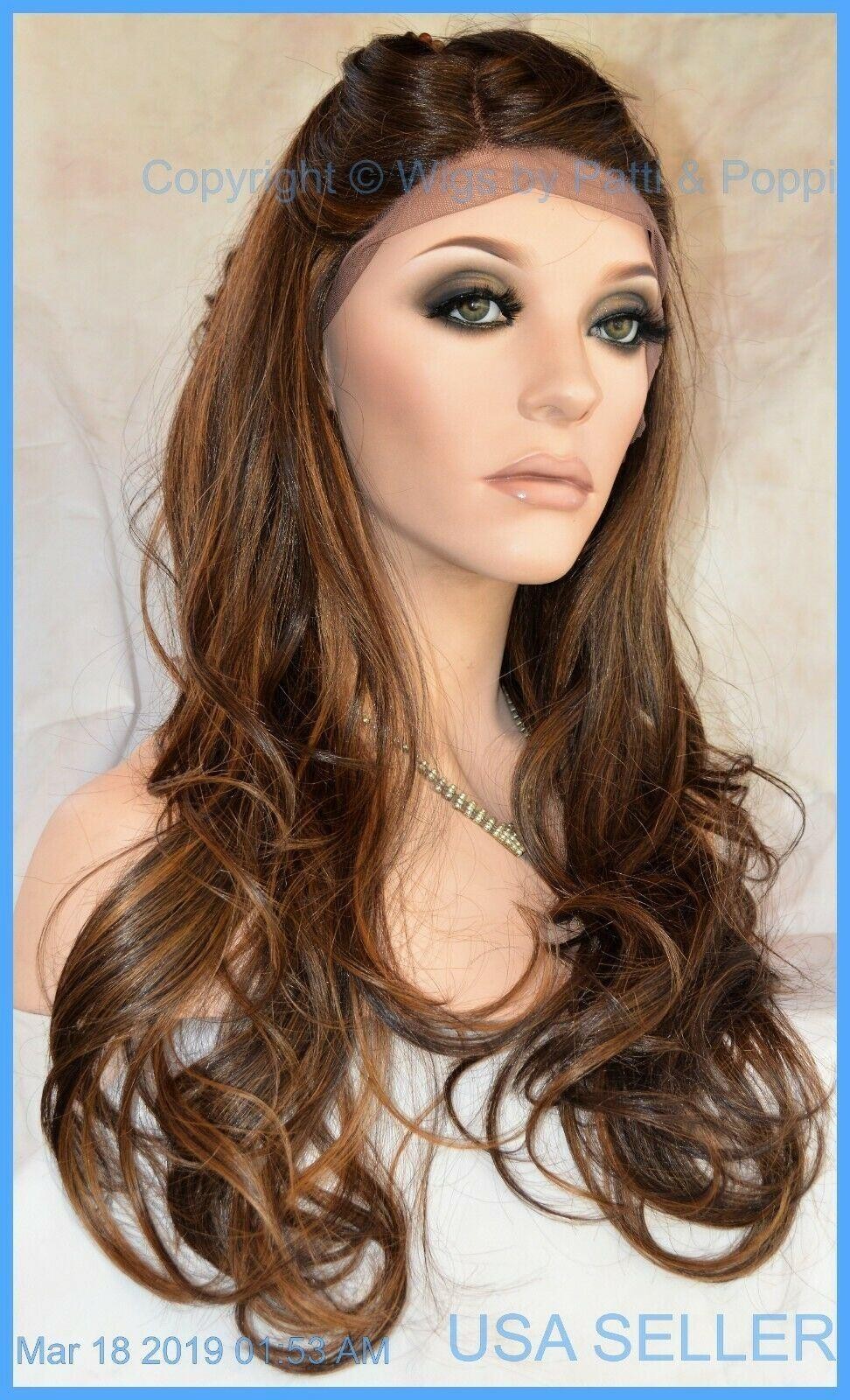 LACE FRONT SYNTHETIC/HUMAN HAIR BLEND CASCADING WAVES SIDE PART P27.4.30 1334