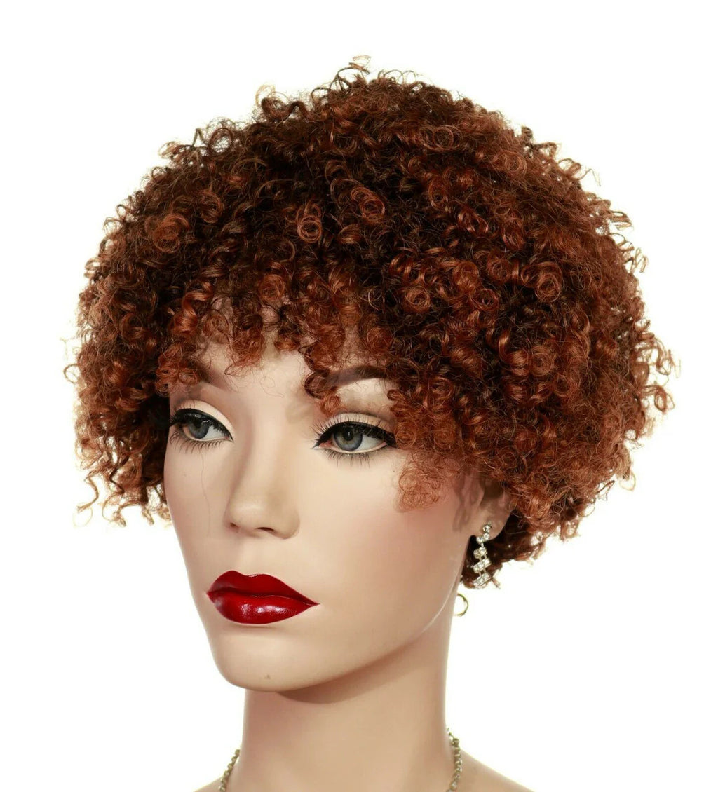 KEONA 100% Human Hair Kinky Curl Wig by Sepia Color T1B.30 -LAST ONE  OPEN BOX