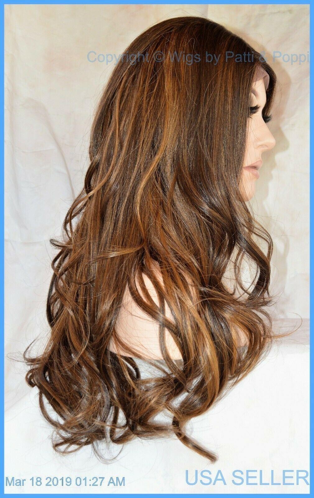 LACE FRONT SYNTHETIC/HUMAN HAIR BLEND CASCADING WAVES SIDE PART P27.4.30 1334