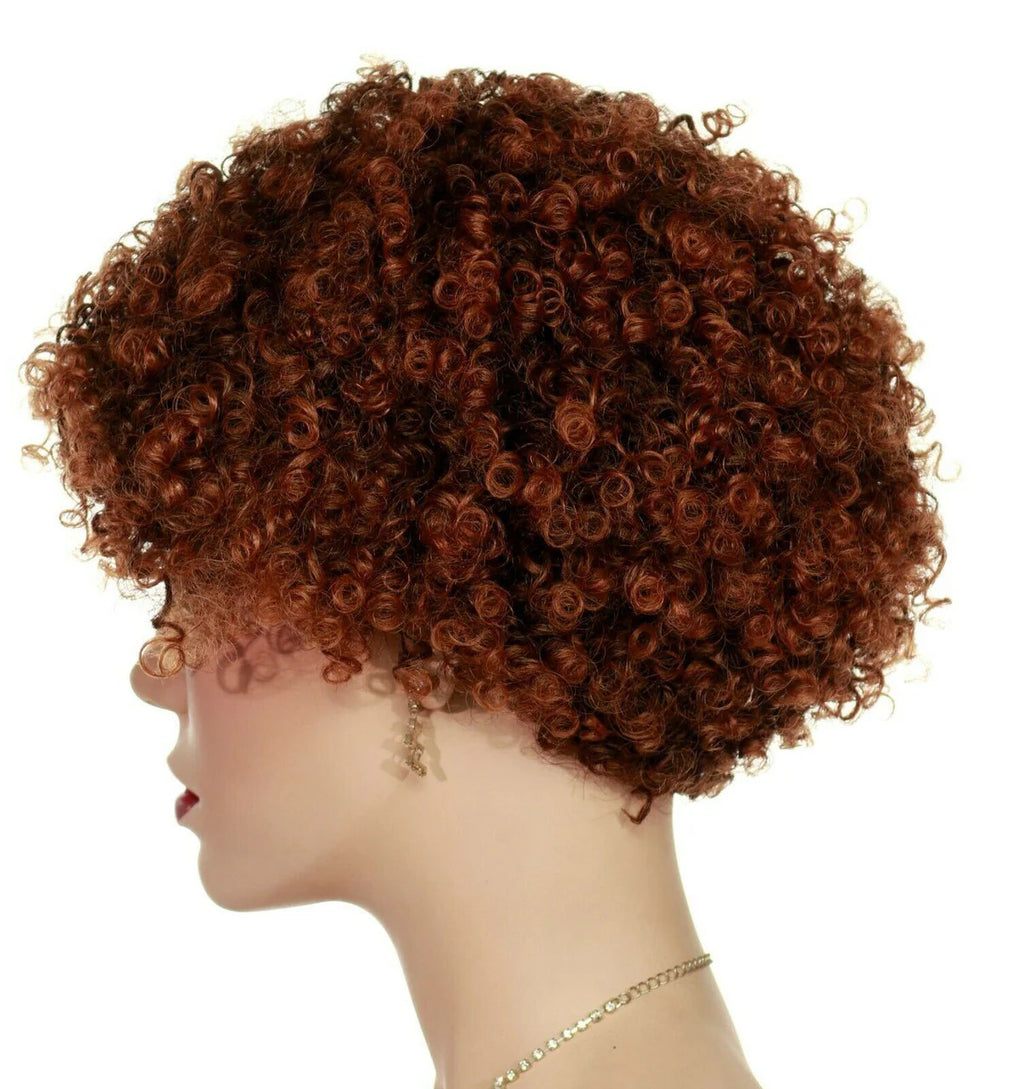 KEONA 100% Human Hair Kinky Curl Wig by Sepia Color T1B.30 -LAST ONE  OPEN BOX