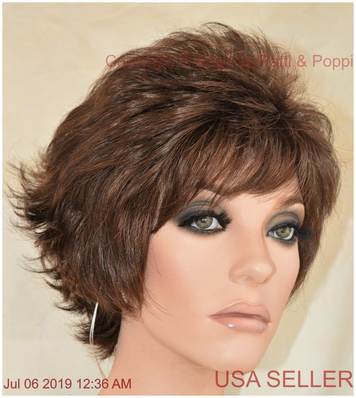 Brianna by TressAllure – Short Textured Wig – Walnut Brown