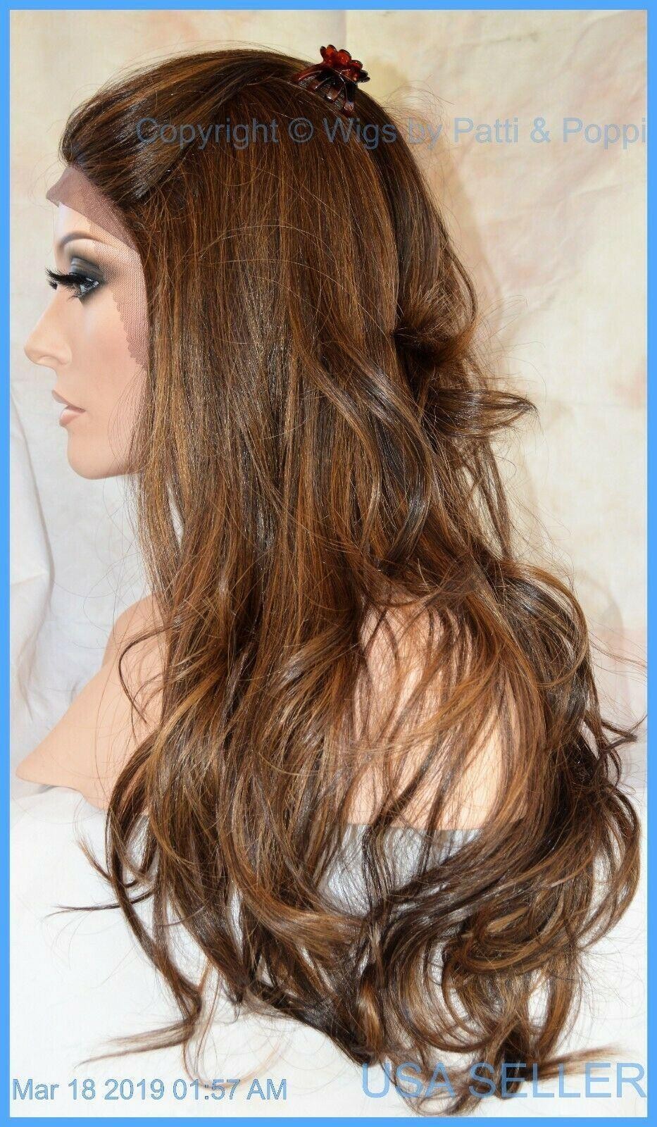 LACE FRONT SYNTHETIC/HUMAN HAIR BLEND CASCADING WAVES SIDE PART P27.4.30 1334