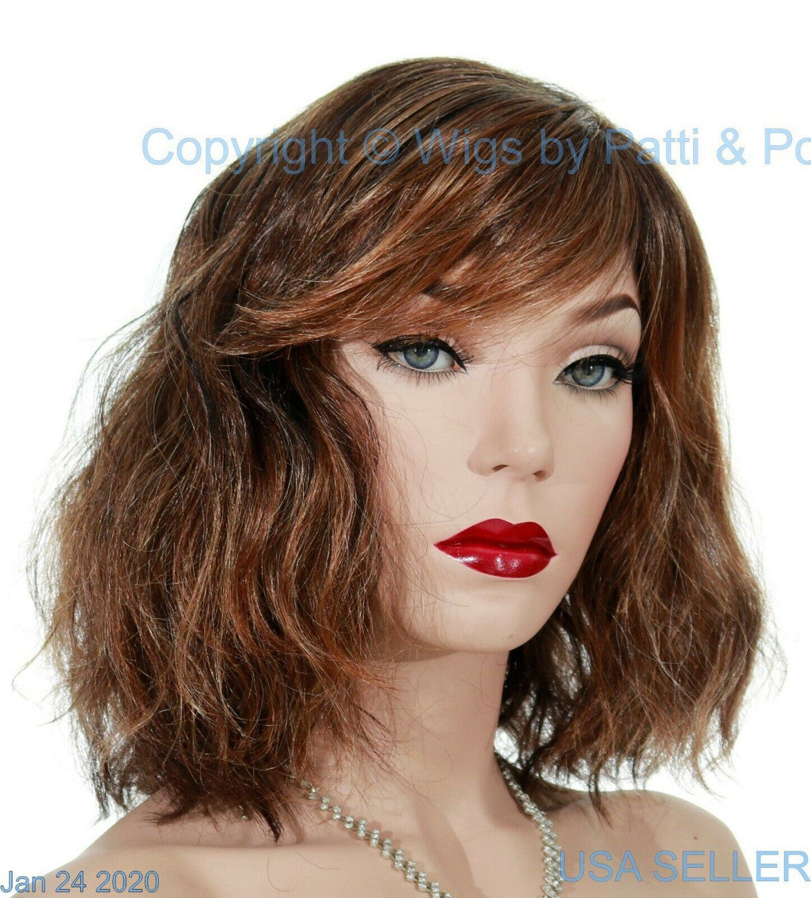 Dakota | Envy Wigs | Monopart | Med Wavy Style | Chocolate Caramel Open Box