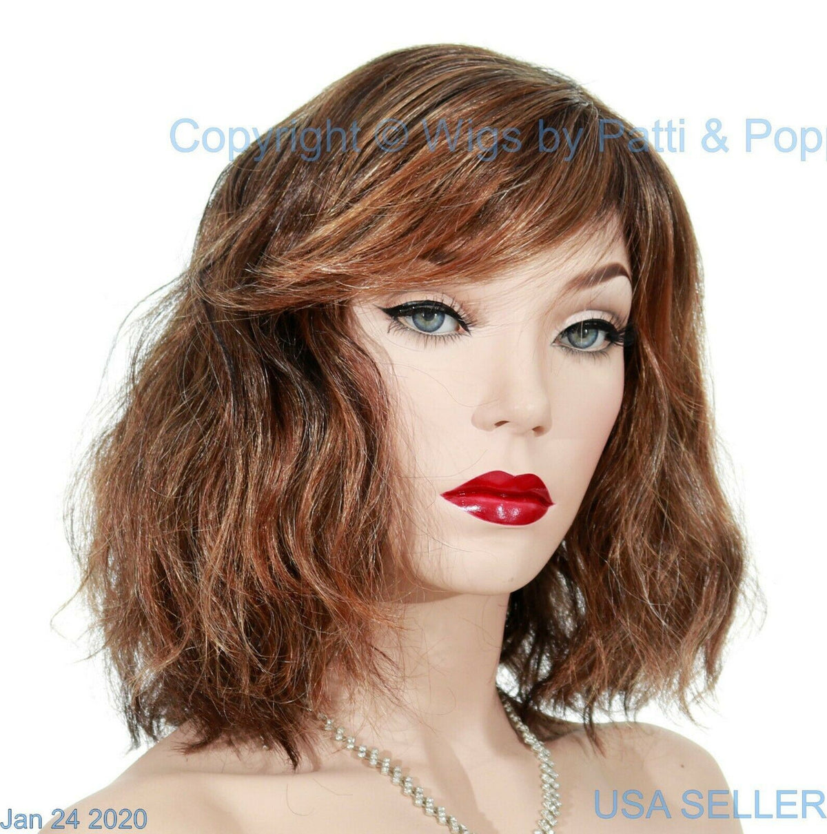 Dakota | Envy Wigs | Monopart | Med Wavy Style | Chocolate Caramel Open Box
