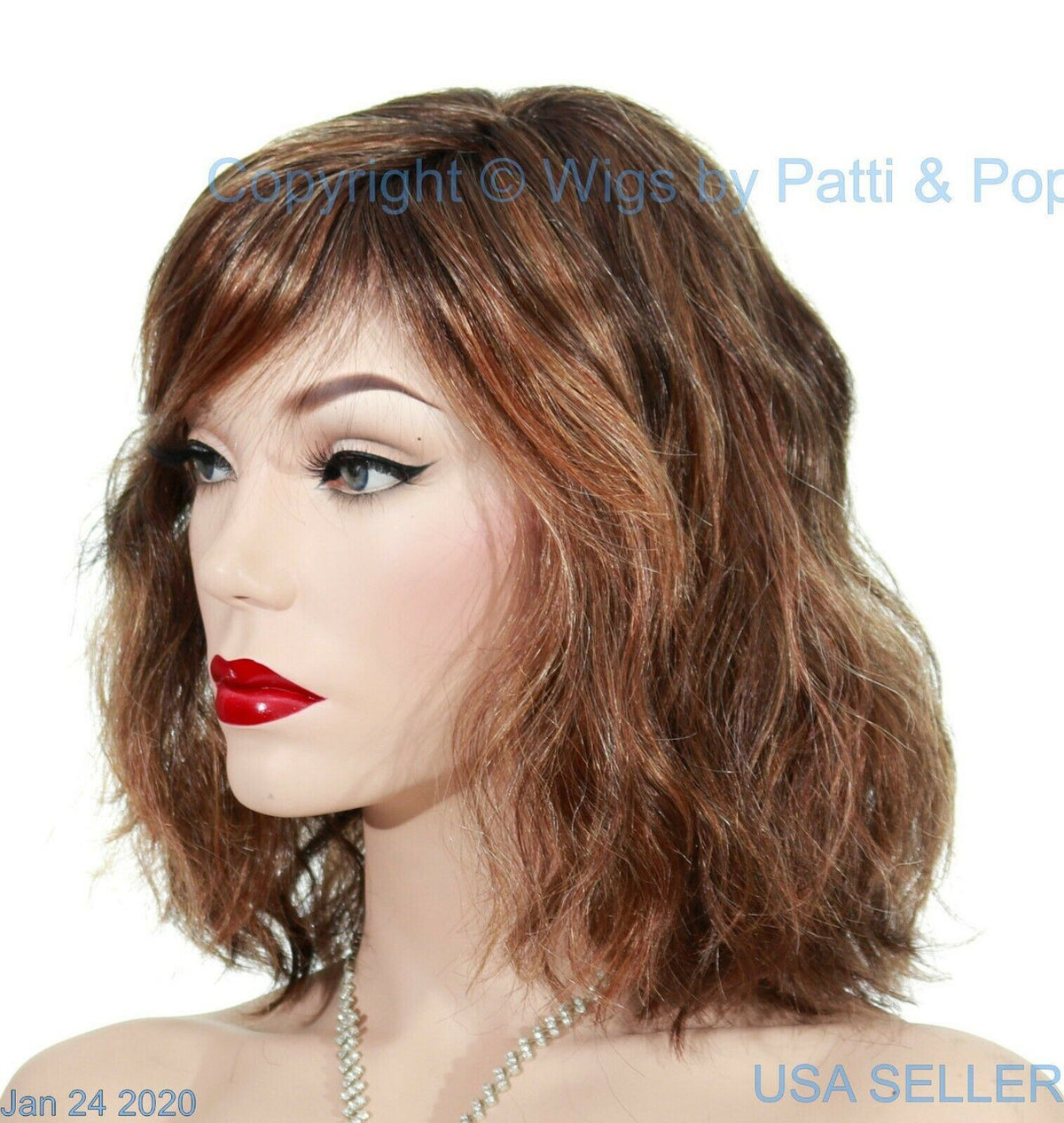 Dakota | Envy Wigs | Monopart | Med Wavy Style | Chocolate Caramel Open Box