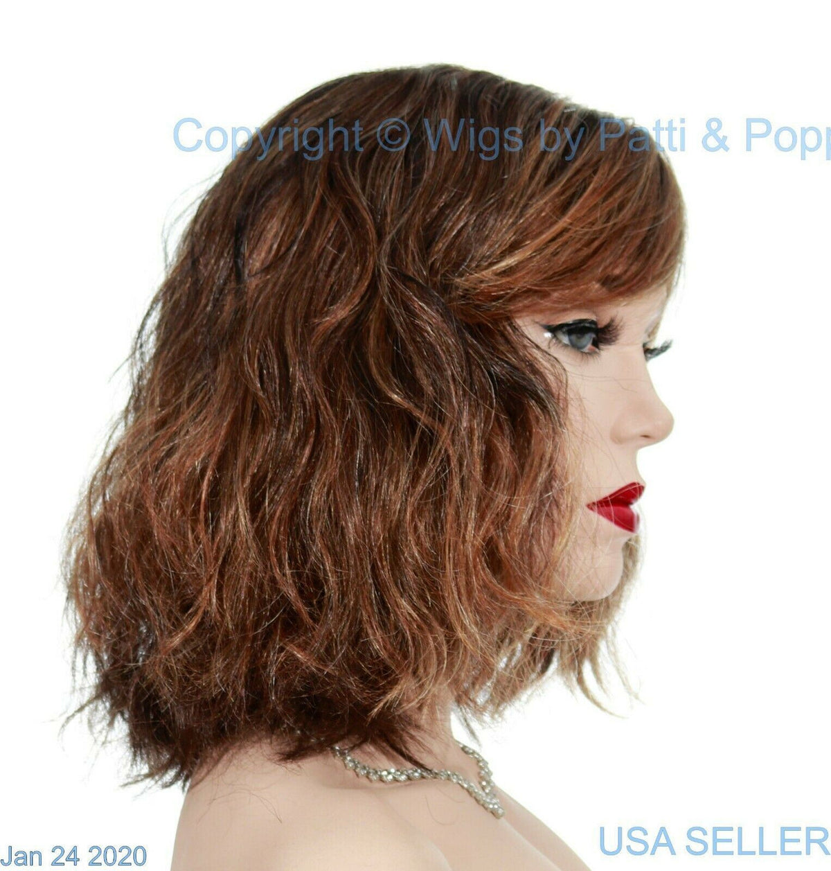 Dakota | Envy Wigs | Monopart | Med Wavy Style | Chocolate Caramel Open Box