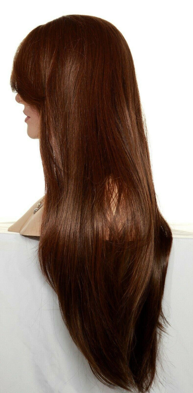 Human/Synthetic Hair Blend Heat Safe Wig SkinTop Clr H27.430  Long Straight 1409