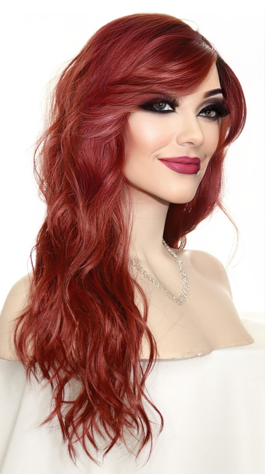 Brooklyn Alexander Couture Wig Lace Front Long Wavy Henna Red