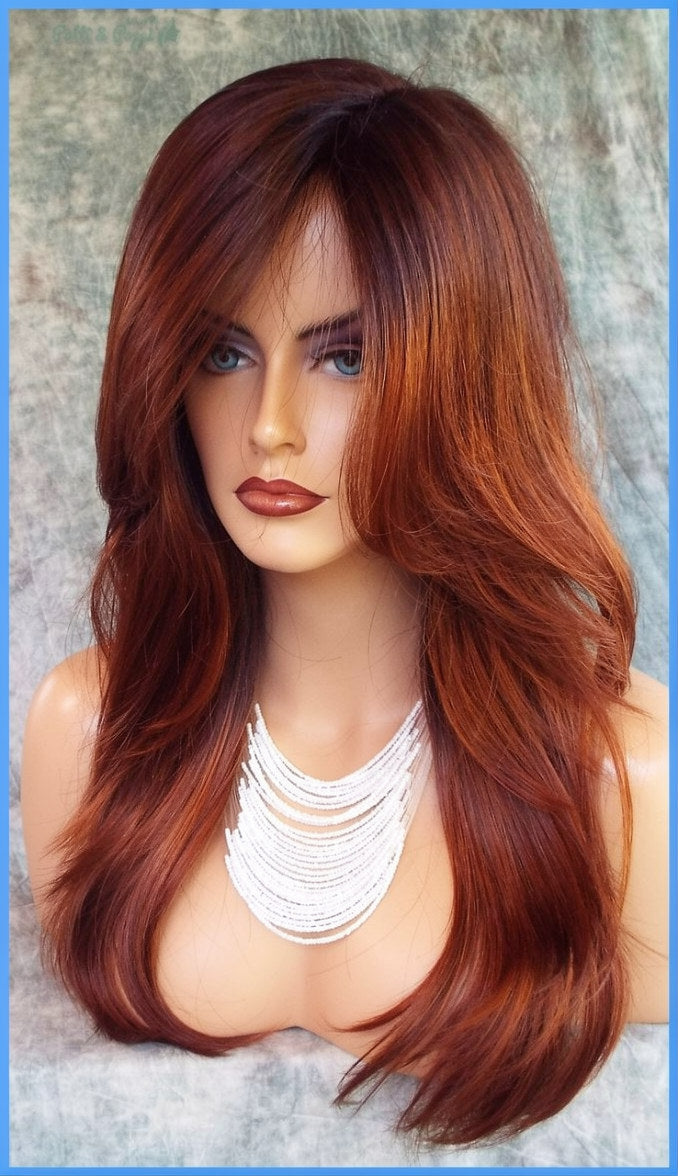 Angelica PM Wig by Noriko - Partial Monofilament Long Synthetic Crimson-LR