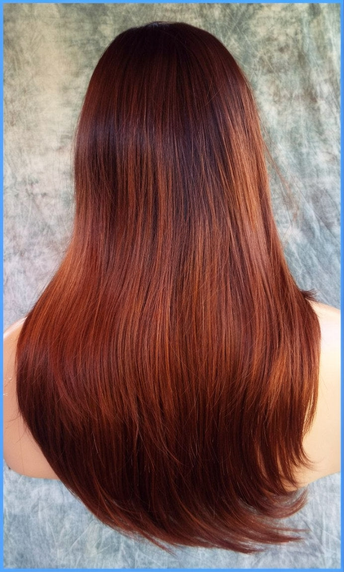 Angelica PM Wig by Noriko - Partial Monofilament Long Synthetic Crimson-LR