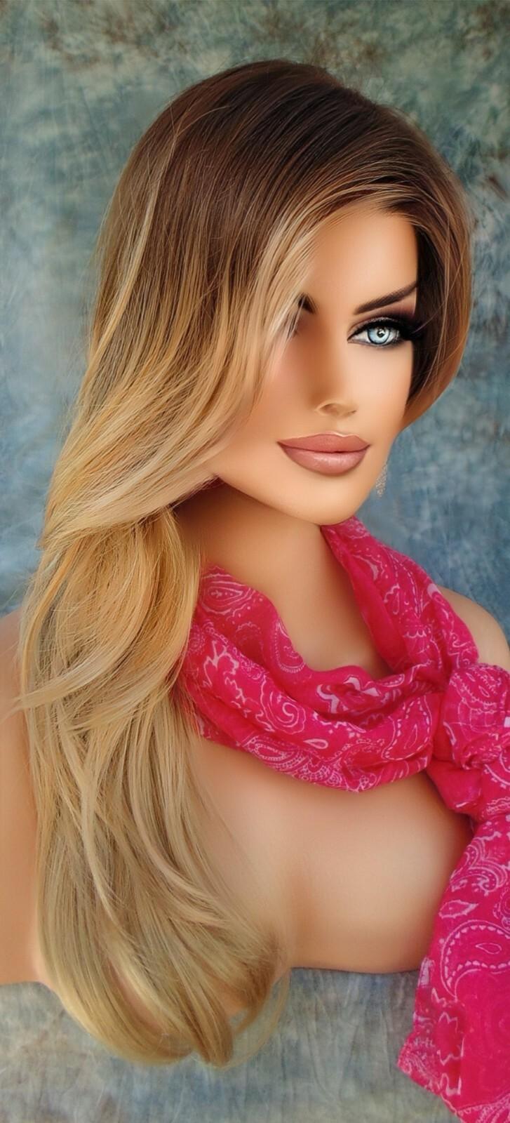 Angelica Wig by Noriko - Machine Made Long Synthetic Banana Split-LR