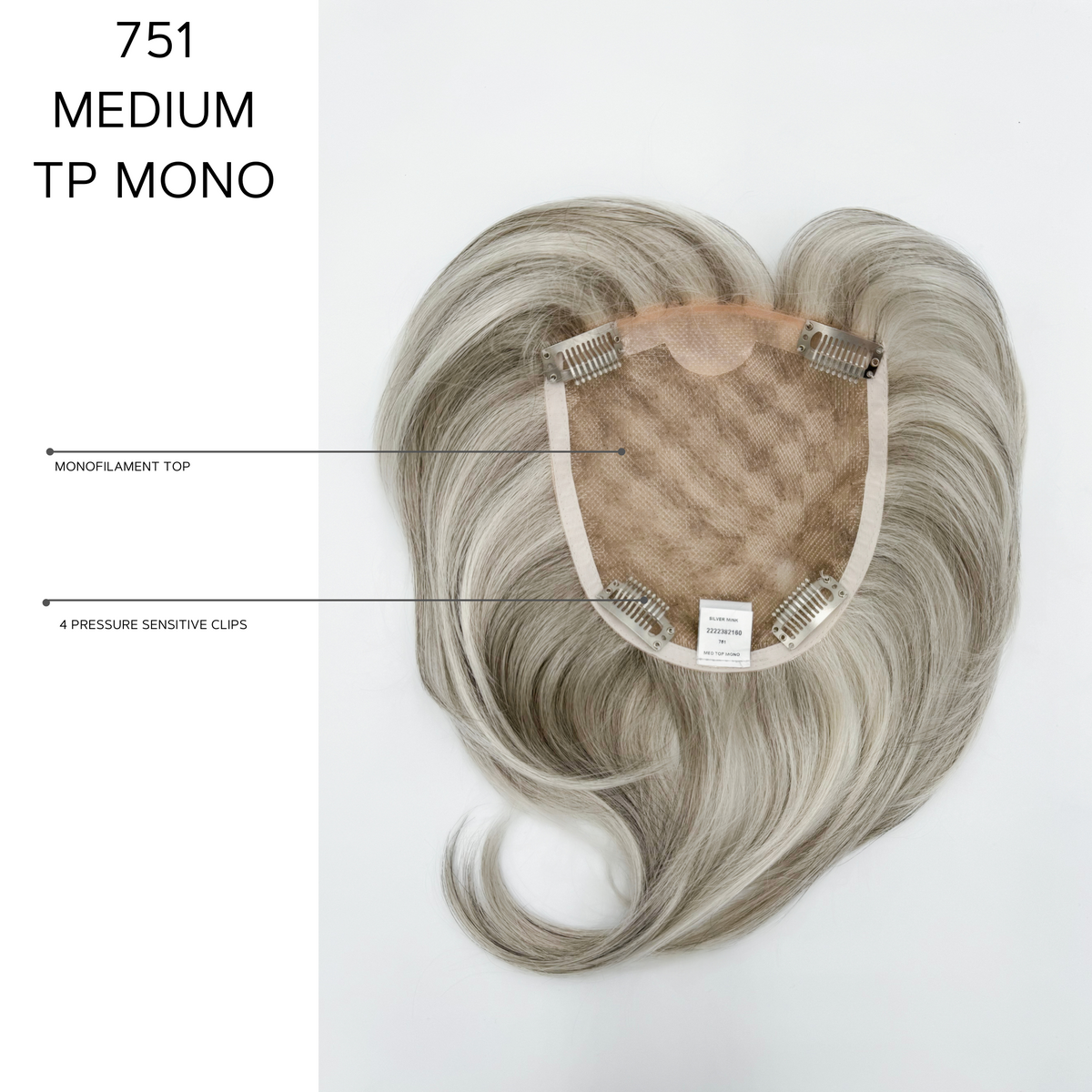 Medium Top Piece | Amore | Monofilament | Average | Color | Synthetic Topper