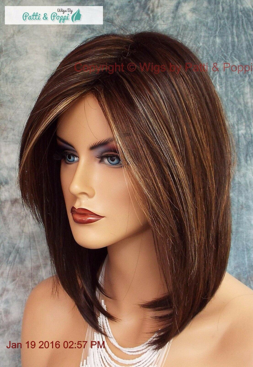 Jackson Wig by Noriko - Machine Made Mid-Length Synthetic Chocolate Swirl