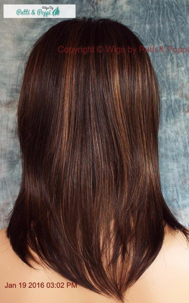 Jackson Wig by Noriko - Machine Made Mid-Length Synthetic Chocolate Swirl