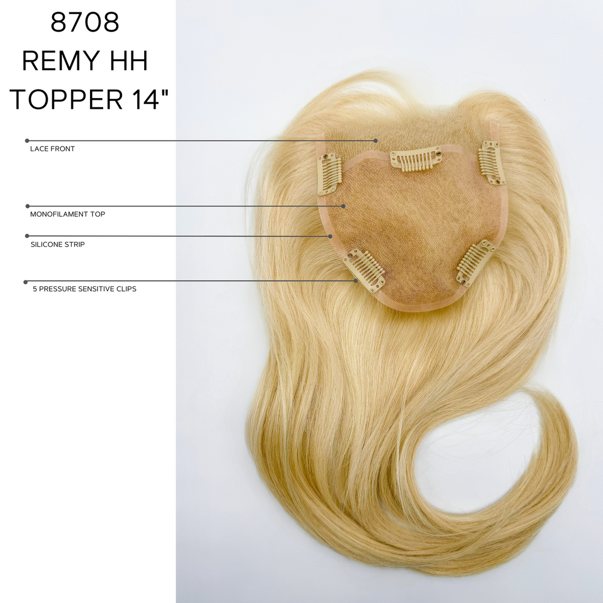 Remy 14 | Amore | Lace Front Mono | Average | Color | Remy Human Hair Topper