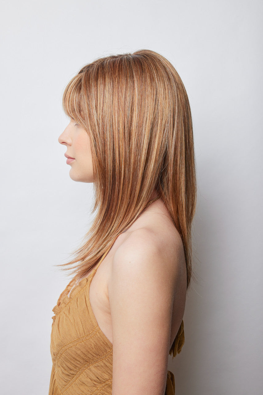 Arden | Amore Wigs | Monotop | Side View | Copper Glaze