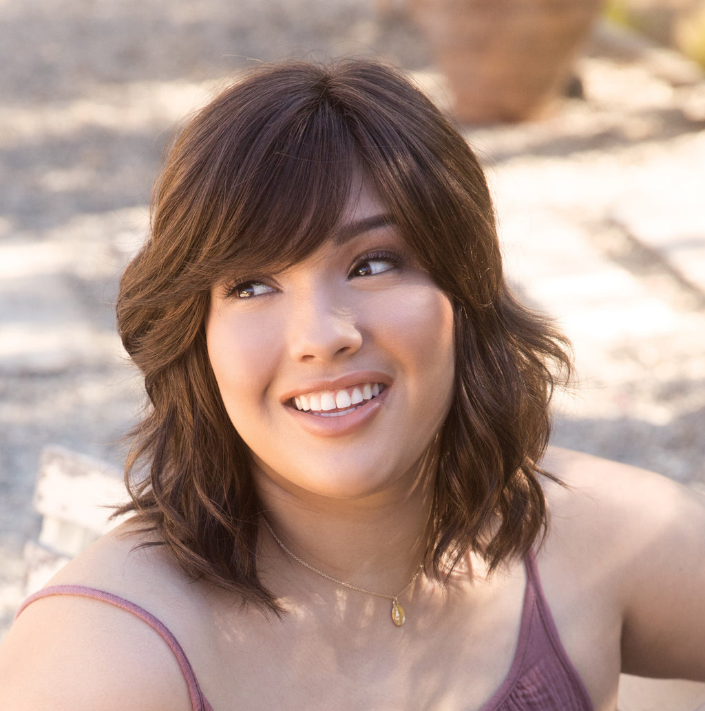 Braylen | Amore Wigs | Lace Front Monotop | Front view 4 | Color Ginger Brown