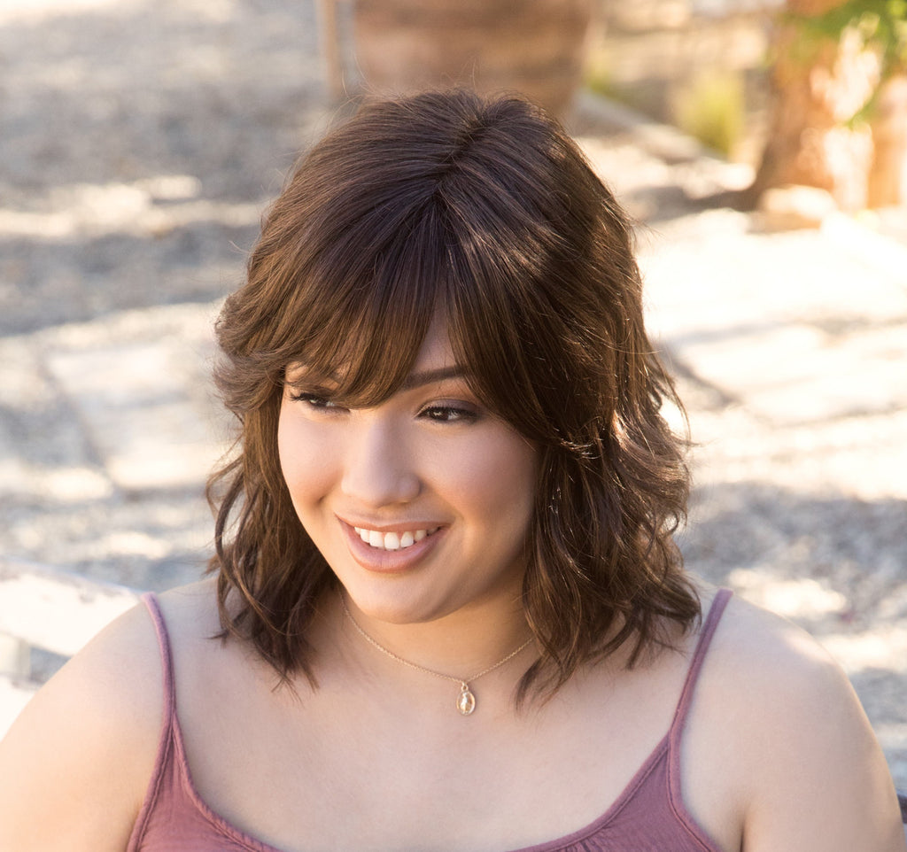 Braylen | Amore Wigs | Lace Front Monotop | Front view 3 | Color Ginger Brown