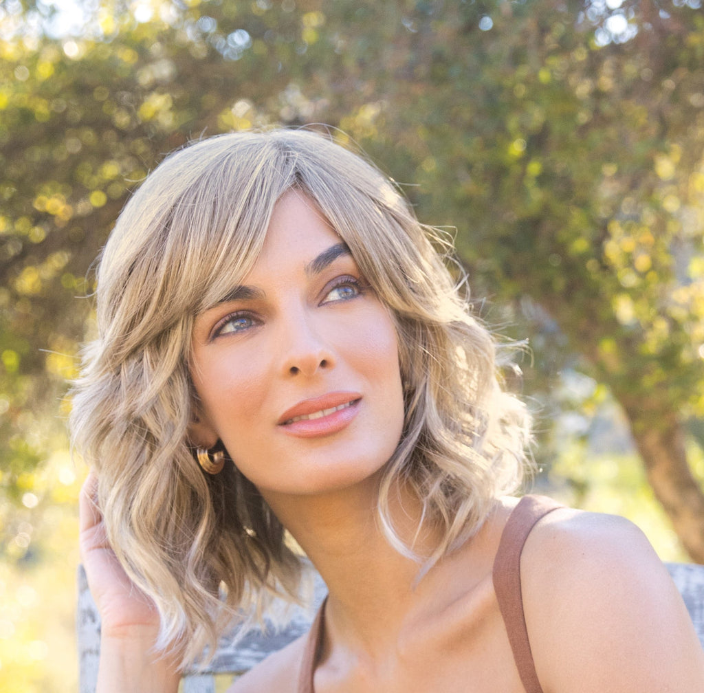 Braylen | Amore Wigs | Lace Front Monotop | Front view 1 | Color Iced blond