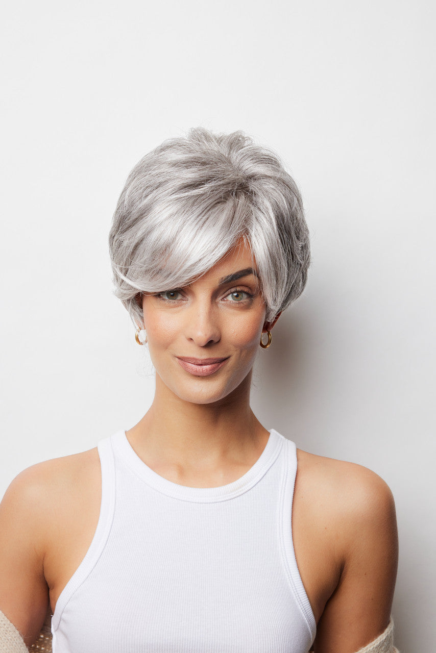 Bay | Amore Wigs | Monotop | front view silver stone