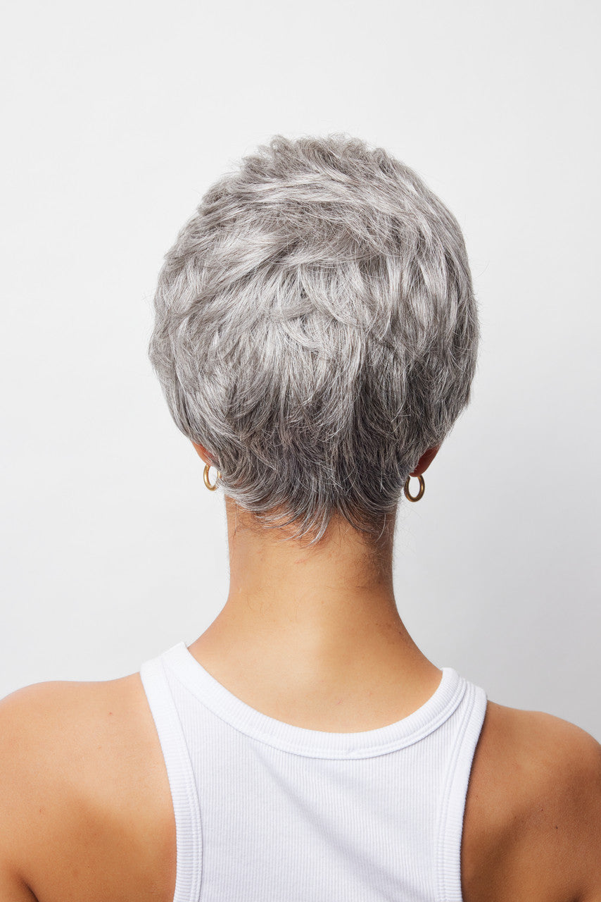 Bay | Amore Wigs | Monotop | back view silver stone