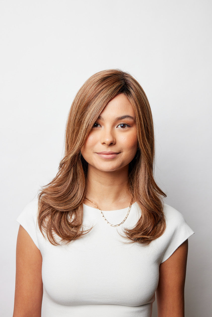 Brielle | Amore Wigs | Monotop | Remy Human Hair | Front view | Chocolate Parfait