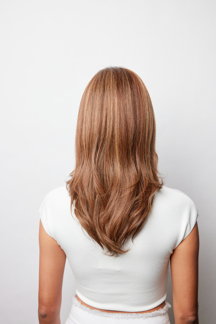 Brielle | Amore Wigs | Monotop | Remy Human Hair | back view | Chocolate Parfait