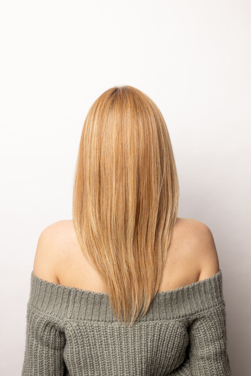 Brielle | Amore Wigs | Monotop | Remy Human Hair | back view | hazelnut cream 