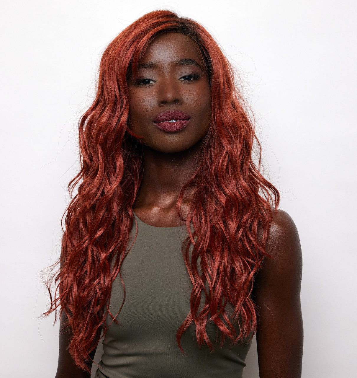 Brooklyn |  Alexander Couture Wig Collection | Front View 2 | Henna Red R 