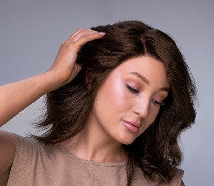 Carrie Lite Petite |  Jon Renau Human Hair Wig | Lace Front Monotop side view