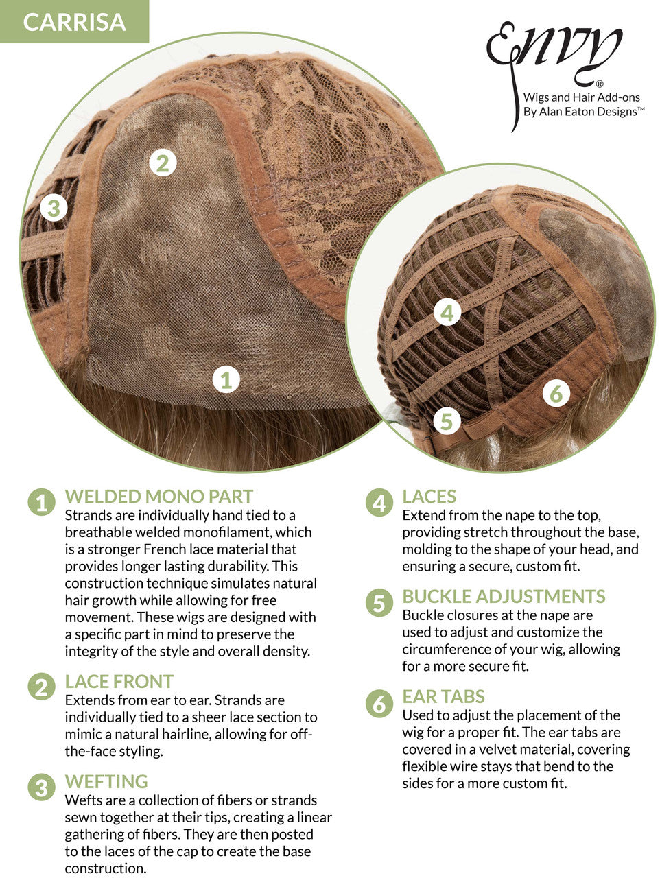 Carrisa |  Envy Wigs | Lace Front Monopart |  cap