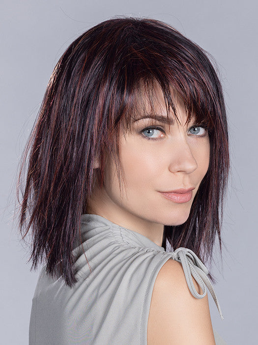 CHER (CUT AND STYLED) by ELLEN WILLE in AUBERGINE MIX 131.133.132 | Deep Wine Red and Red Violet with Granat Red Blend -5