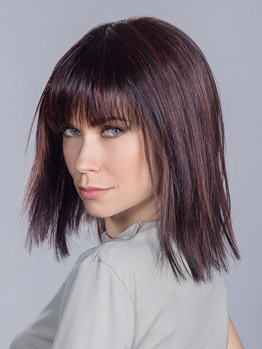 CHER (CUT AND STYLED) by ELLEN WILLE in AUBERGINE MIX 131.133.132 | Deep Wine Red and Red Violet with Granat Red Blend -1