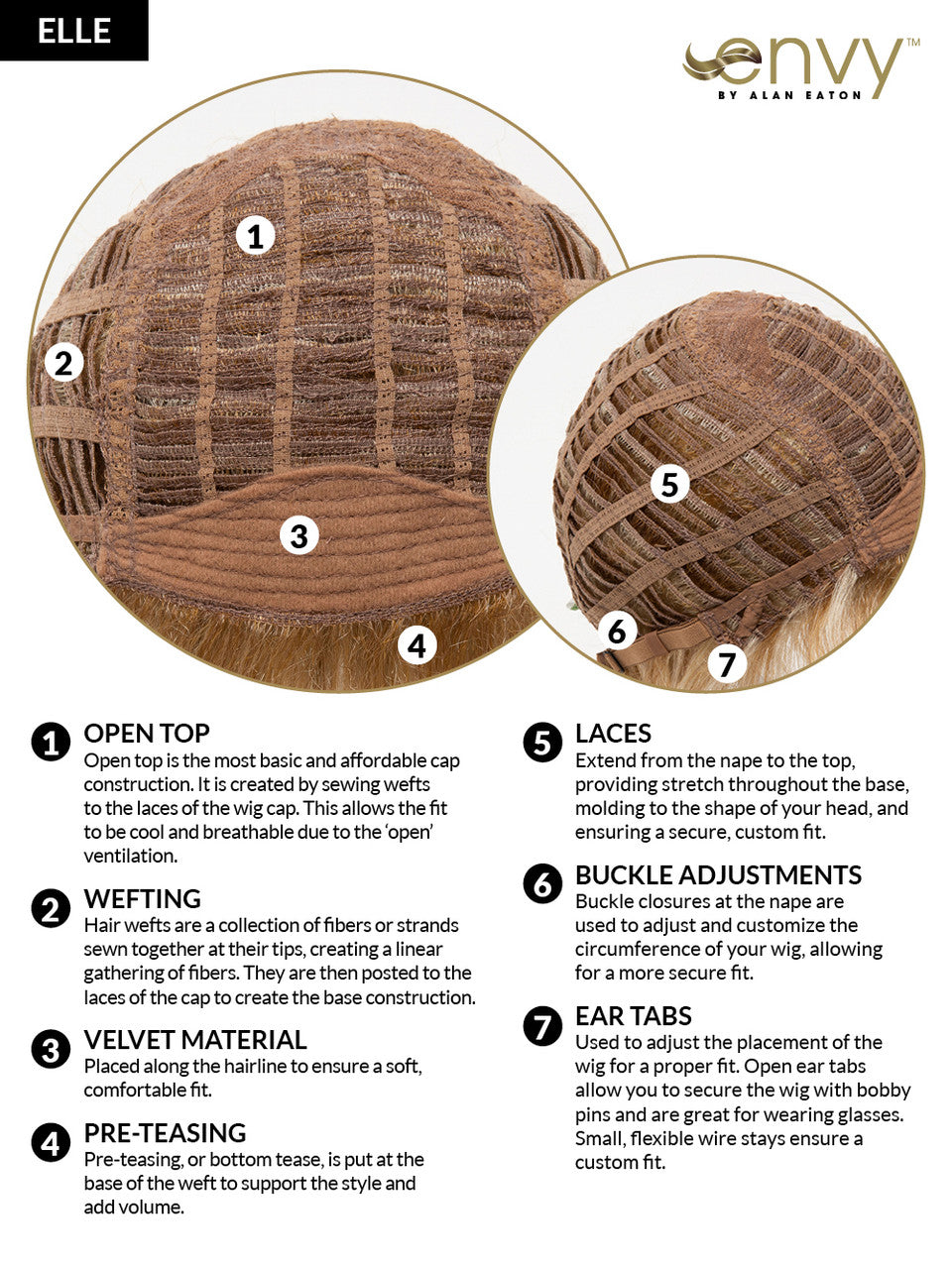 Elle | Envy wigs | open top