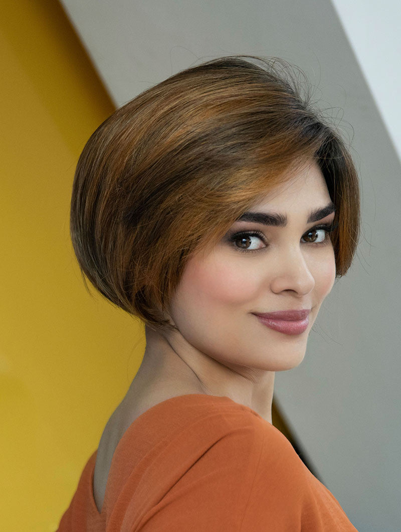 Eve - Envy Wigs - mono top lace front - front  Saffron spice