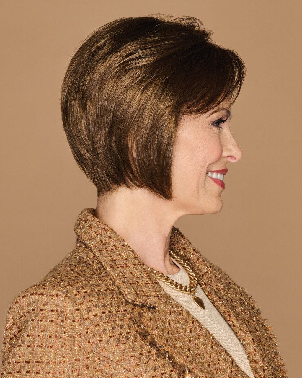 Bend The Rules | Gabor Wigs | Lace Front Hand tied top | Side view | GL10-12 Sunlit Chestnut