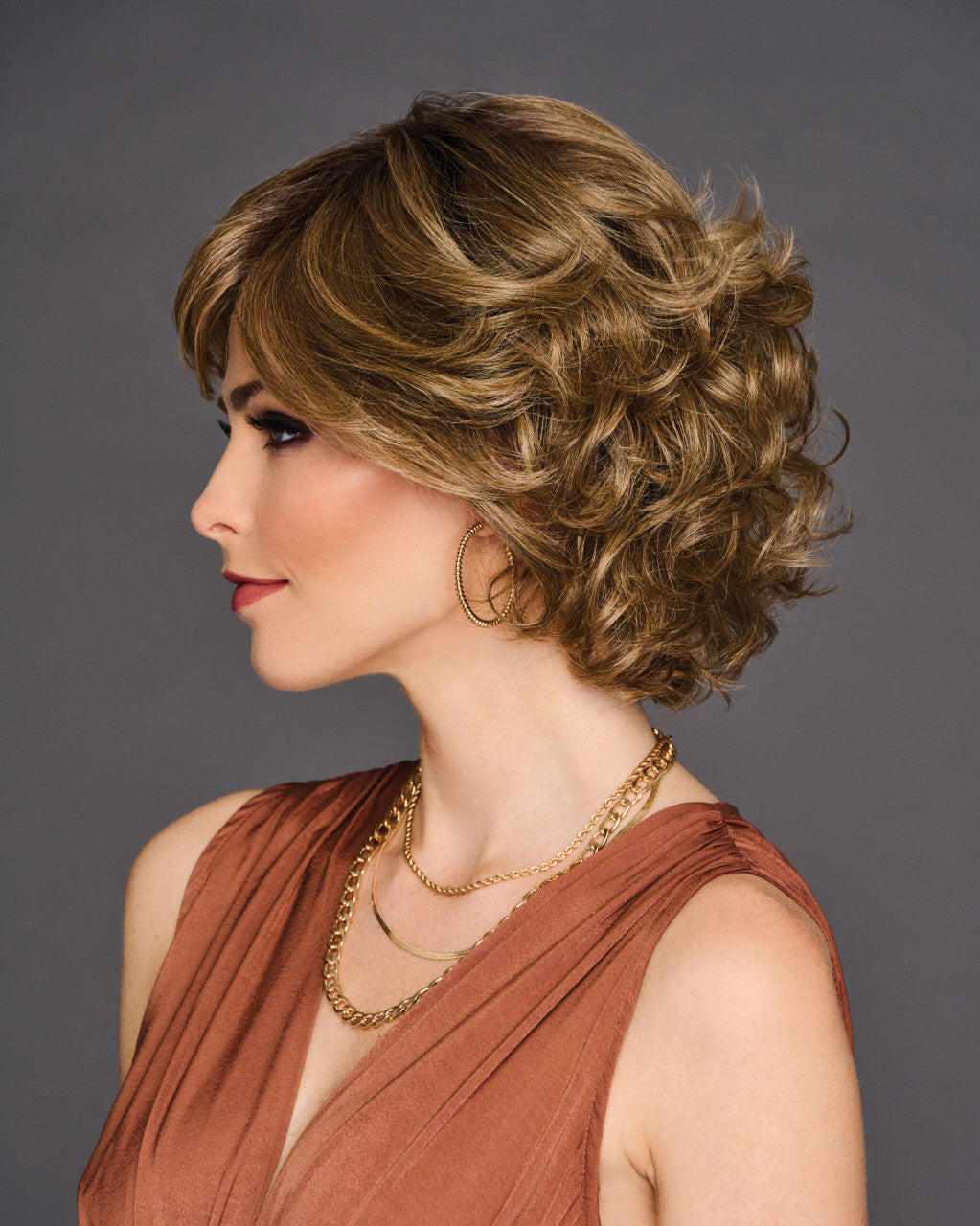 Give Me Drama  | Gabor Wigs | Heat Friendly Lace Front Monopart | side view | GF10-22SS SS Iced Cappuccino