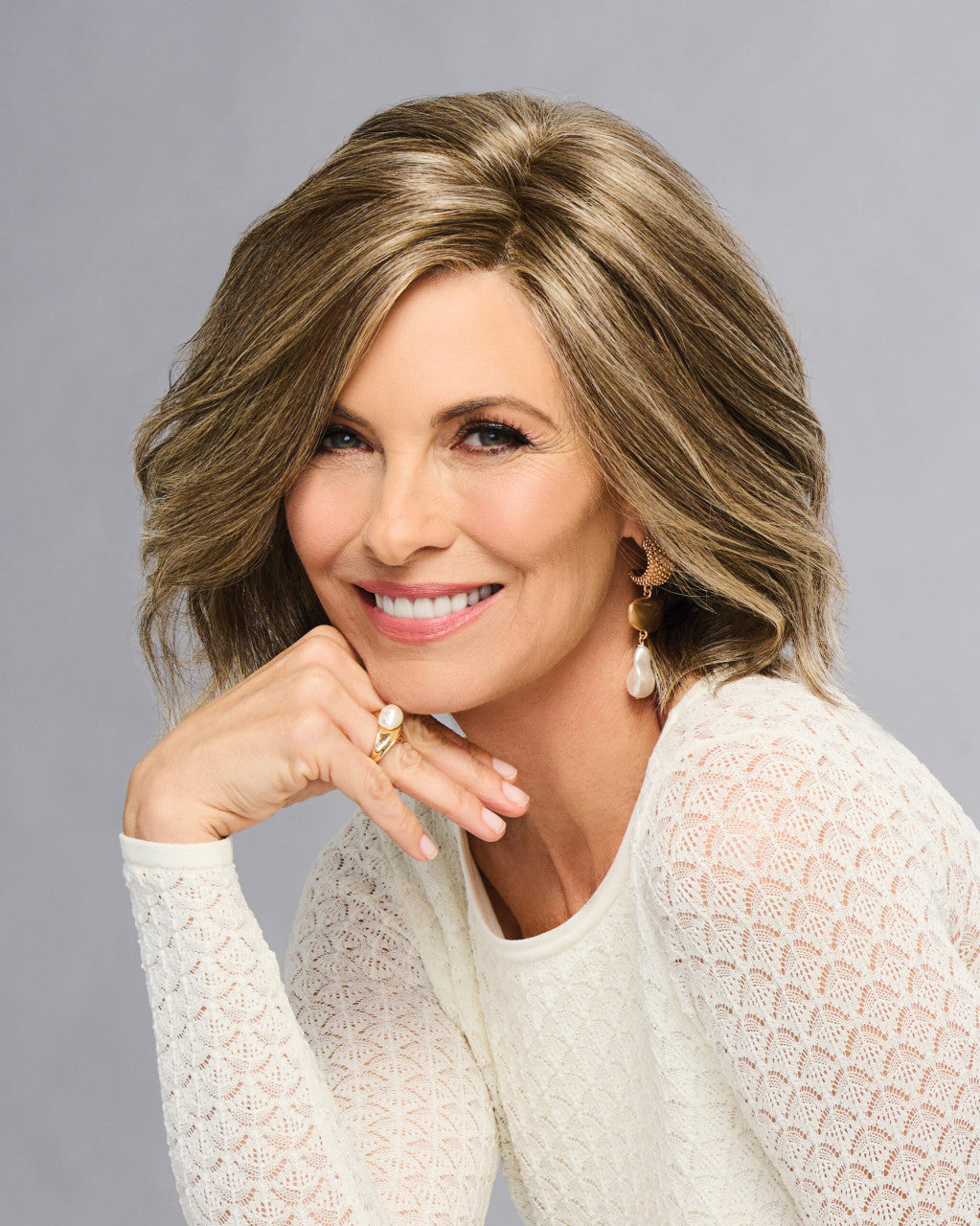 MOD ABOUT YOU | Gabor Wigs | Heat Friendly Lace Front Monopart | front view | GL18-23 Toasted Pecan