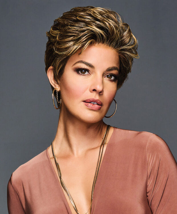 Out The Door | Gabor Wigs | Heat Friendly Lace Front | front view | GF11-25SS SS Honey Pecan