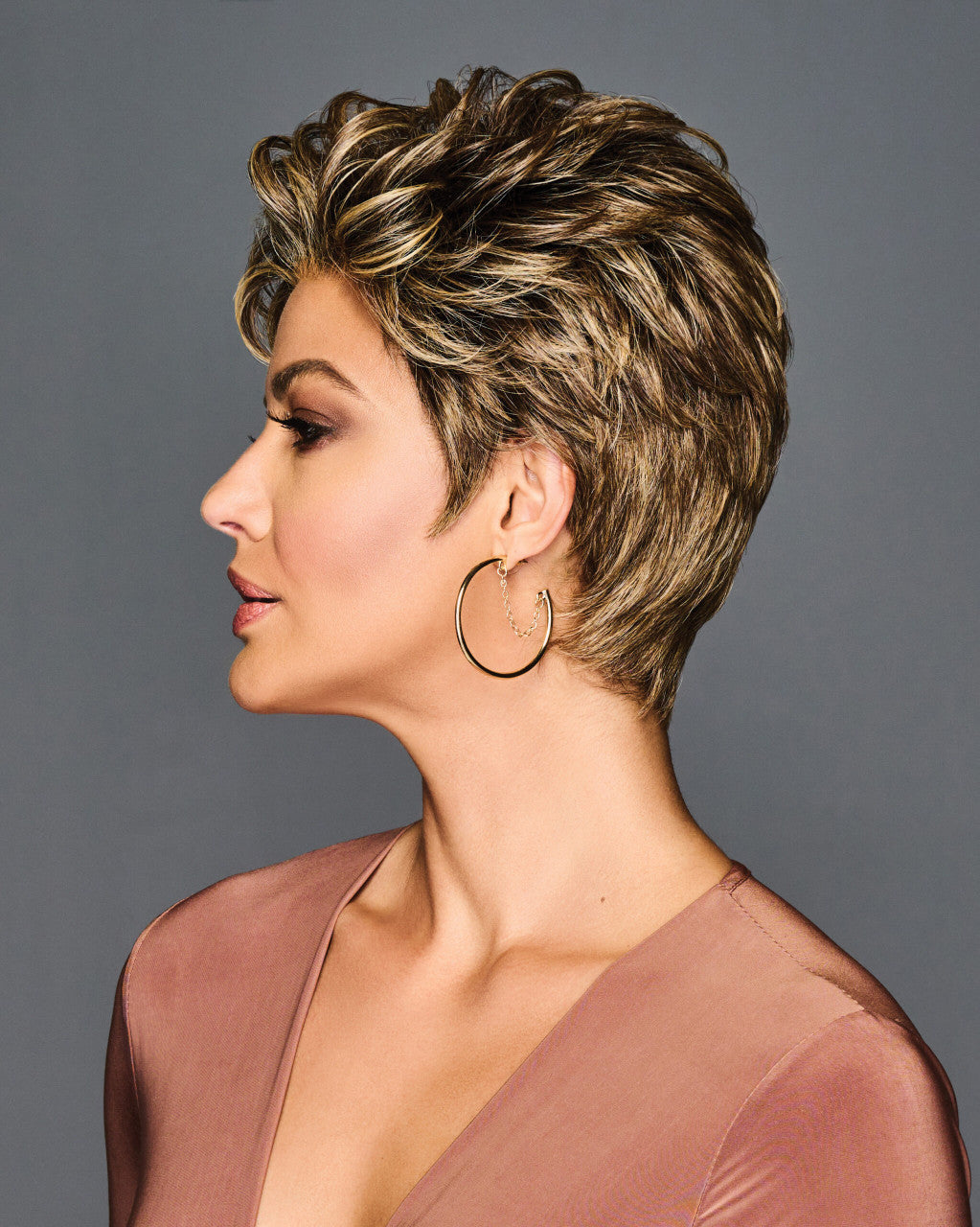 Out The Door | Gabor Wigs | Heat Friendly Lace Front | Side View 2 | GF11-25SS SS Honey Pecan