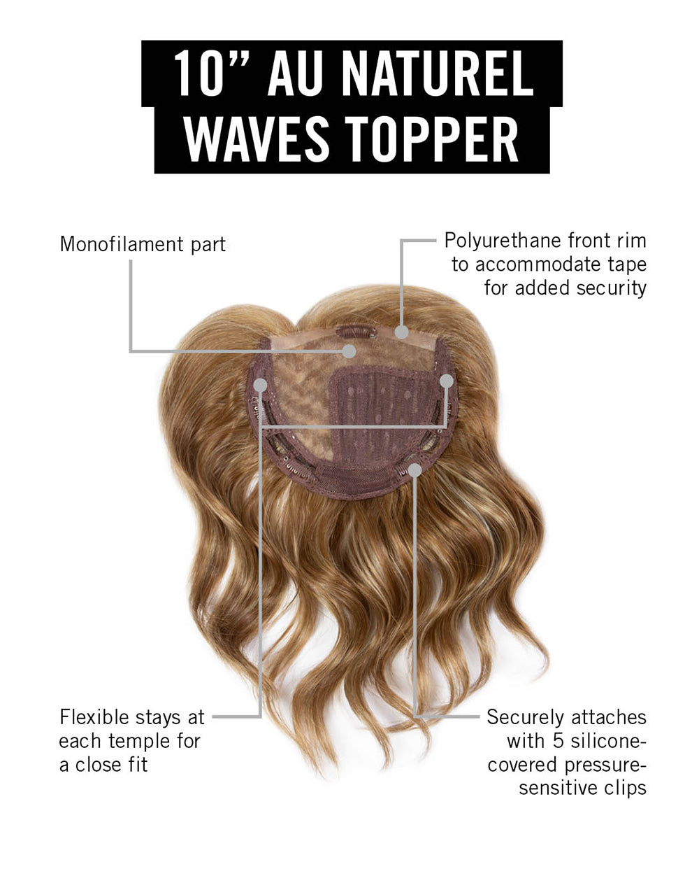 10″ Au Natural Waves Topper by HAIRDO Wig Heat-Friendly *Choose Color* NEW
